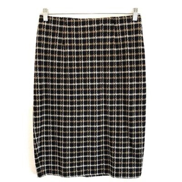 J JILL Houndstooth Print Ponte Pencil Skirt Size XS Office Siren - Picture 5 of 6